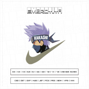 KAKASHINIKE 8 X NARUTO Embroidery Design - machine embroidery design file