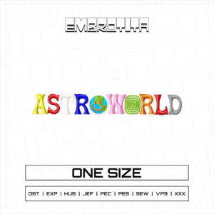 ASTROWORLD 2 Embroidery Design - machine embroidery design file