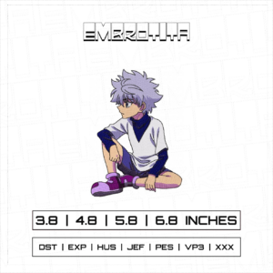 KILLUA SITDOWN X HUNTER X HUNTER Embroidery Design - machine embroidery design file