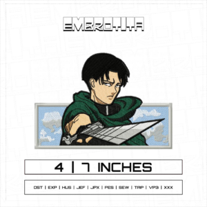 LEVI X ATTACK ON TITAN 4 Embroidery Design - machine embroidery design file