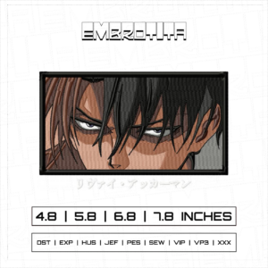 LEVI ACKERMAN X ATTACK ON TITAN 2 Embroidery Design - machine embroidery design file