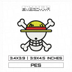 LUFFY LOGO X ONE PIECE Embroidery Design - machine embroidery design file