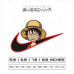 LUFFY X ONE PIECE Embroidery Design - machine embroidery design file