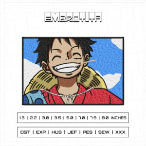 LUFFY FRAMED MEDIUM X ONE PIECE Embroidery Design - machine embroidery design file
