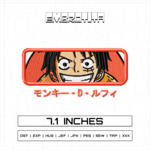 LUFFY X ONE PIECE 4 Embroidery Design - machine embroidery design file