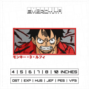 LUFFY X ONE PIECE 2 Embroidery Design - machine embroidery design file
