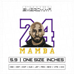 MAMBA 2 Embroidery Design - machine embroidery design file