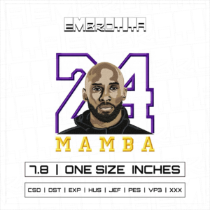 MAMBA 4 Embroidery Design - machine embroidery design file