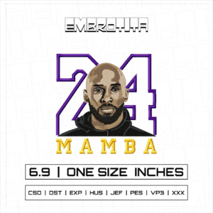 MAMBA 3 Embroidery Design - machine embroidery design file