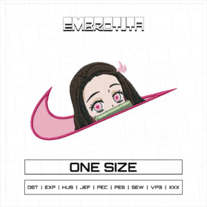 NEZUKO X NIKE X DEMON SLAYER Embroidery Design - machine embroidery design file