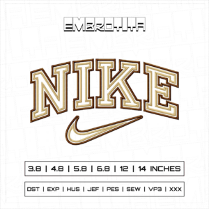 NIKE 2 OUTLINES Embroidery Design - machine embroidery design file