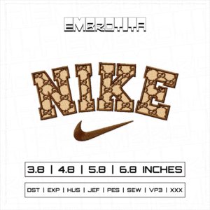 NIKE GUCCI Embroidery Design - machine embroidery design file