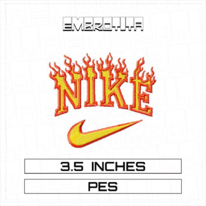 NIKE EN LLAMAS Embroidery Design - machine embroidery design file