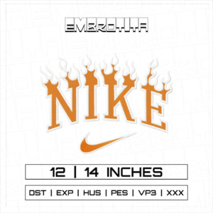 NIKE FLAME14 Embroidery Design - machine embroidery design file