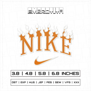 NIKE FLAME Embroidery Design - machine embroidery design file