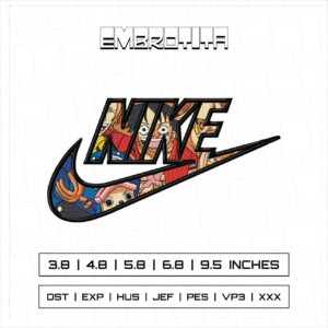 NIKE ONE PIECE Embroidery Design - machine embroidery design file