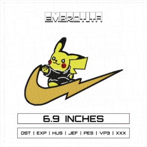 NIKE PIKACHU X POKEMON 2 Embroidery Design - machine embroidery design file