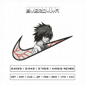 NIKE L LAWLIE DEATH NOTE LOGO EMBROIDERY ZOJFMX X ONE PIECE Embroidery Design - machine embroidery design file