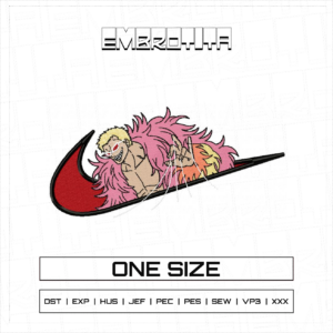 NIKE X DOFLAMINGO 7 8 X ONE PIECE Embroidery Design - machine embroidery design file