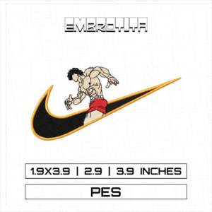 NIKE X BAKI 3 Embroidery Design - machine embroidery design file