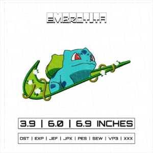 NIKE X BULBASAUR MEDIUM X POKEMON Embroidery Design - machine embroidery design file
