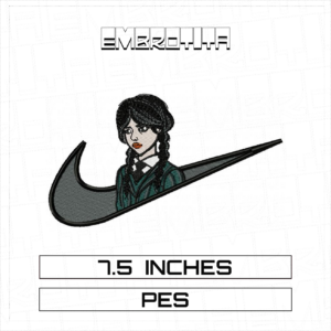 NIKE WEDNESDAY ADDAMS Embroidery Design - machine embroidery design file