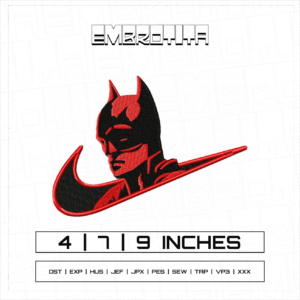 NIKE X BATMAN X DC 2 Embroidery Design - machine embroidery design file