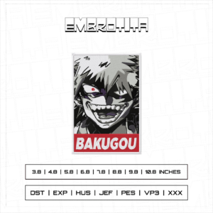 BAKUGOU , Embroidery Design - machine embroidery design file