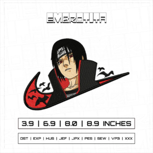 NIKE X ITACHI V2 MEDIUM X NARUTO Embroidery Design - machine embroidery design file
