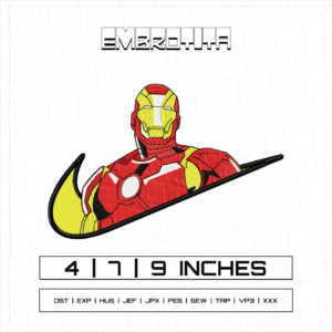 NIKE X IRON MAN Embroidery Design - machine embroidery design file