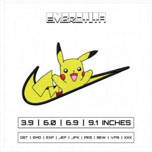 NIKE X PIKACHU MEDIUM X POKEMON Embroidery Design - machine embroidery design file