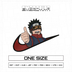NIKE X OBITO THUMB UP 7 8 X NARUTO Embroidery Design - machine embroidery design file