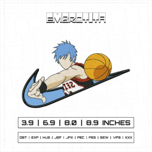 NIKE X KUROKO MEDIUM Embroidery Design - machine embroidery design file