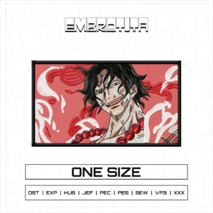 ACE FIRE 7 8 X ONE PIECE Embroidery Design - machine embroidery design file