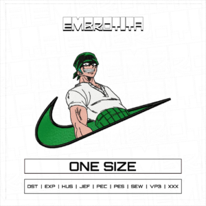 NIKE X ZORO X ONE PIECE Embroidery Design - machine embroidery design file