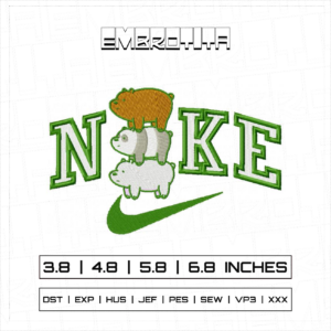 NIKEBAREBEAR Embroidery Design - machine embroidery design file