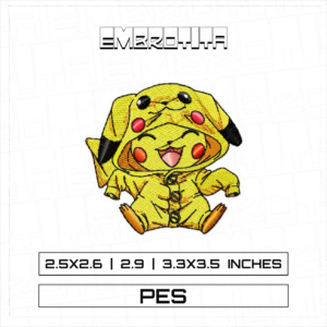 PIKACHU X POKEMON Embroidery Design - machine embroidery design file