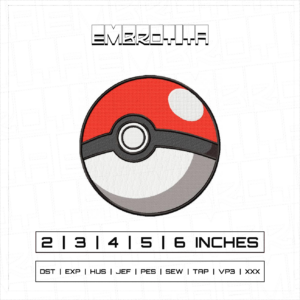 POKEBALL 6 Embroidery Design - machine embroidery design file