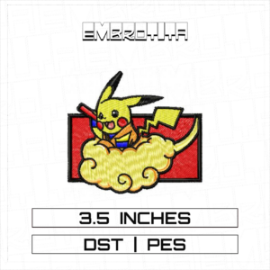 PIKACHU GOKU X DRAGON BALL Embroidery Design - machine embroidery design file