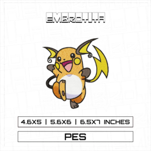 RAICHU 3 Embroidery Design - machine embroidery design file