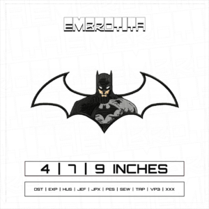 BATMAN X DC Embroidery Design - machine embroidery design file