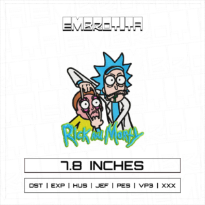 RICK AND MORTY KENNE Embroidery Design - machine embroidery design file