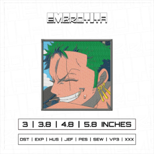 RORONOA ZORO X ONE PIECE 2 Embroidery Design - machine embroidery design file
