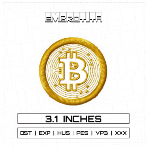 BITCOIN Embroidery Design - machine embroidery design file