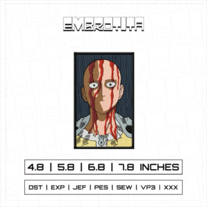 SAITAMA X ONE PUNCH MAN Embroidery Design - machine embroidery design file