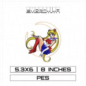 SAILOR MOON 7X Embroidery Design - machine embroidery design file