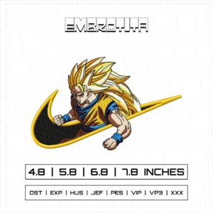 SANGOKU SUPER SAIYAN X DRAGON BALL Embroidery Design - machine embroidery design file