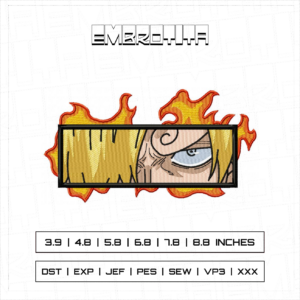 SANJI EYES FIRE X ONE PIECE Embroidery Design - machine embroidery design file
