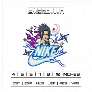 SASUKE NIKE X NARUTO 2 Embroidery Design - machine embroidery design file