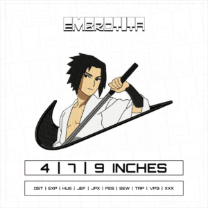 SASUKE X NIKE X NARUTO Embroidery Design - machine embroidery design file
